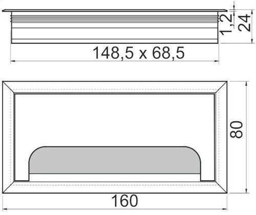 Заглушка для проводов в столешницу прямоугольная