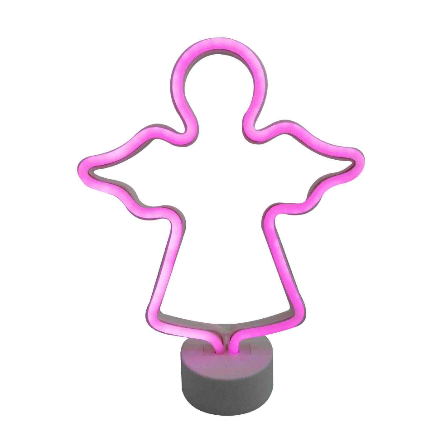 Светодиодный настольный неоновый светильник "Ангел", розовый